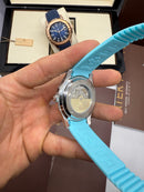 Patek Philippe Aquanaut - Prata / Azul - Mostrador Branco