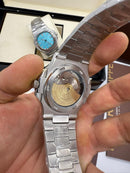 Patek Philippe Nautilus - Clássico - Prata com Fundo Preto