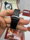 Omega Speedmaster- Couro Preto/Laranja
