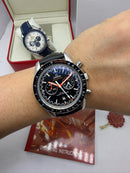 Omega Speedmaster- Couro Preto/Laranja