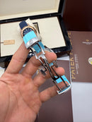 Patek Philippe Aquanaut - Prata / Azul - Mostrador Branco