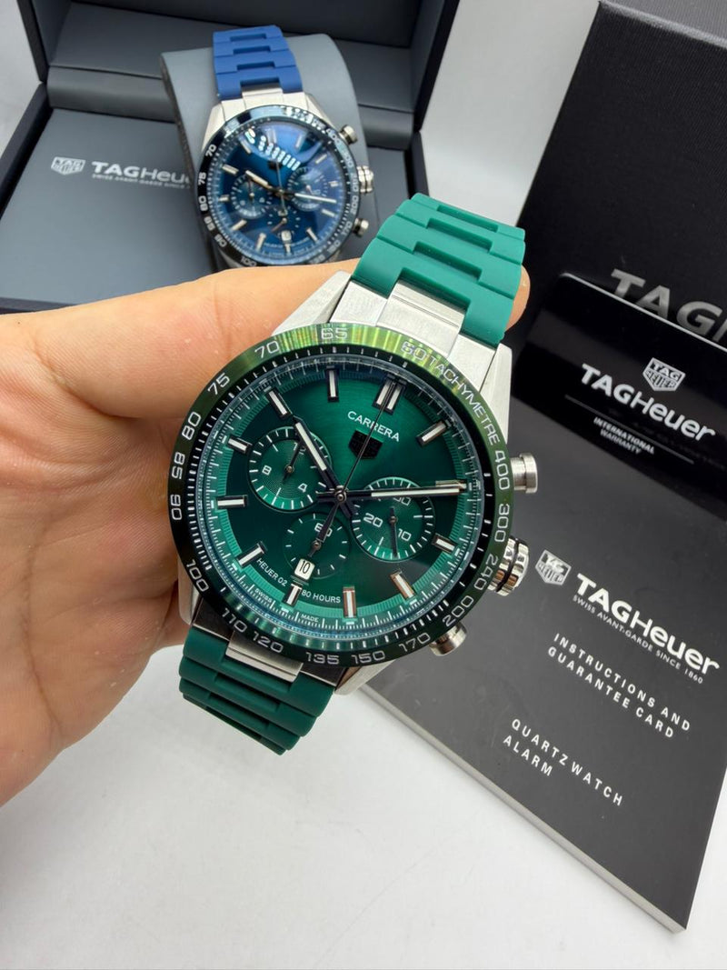 TAG Heuer Carrera – Cronógrafo Verde Borracha Verde