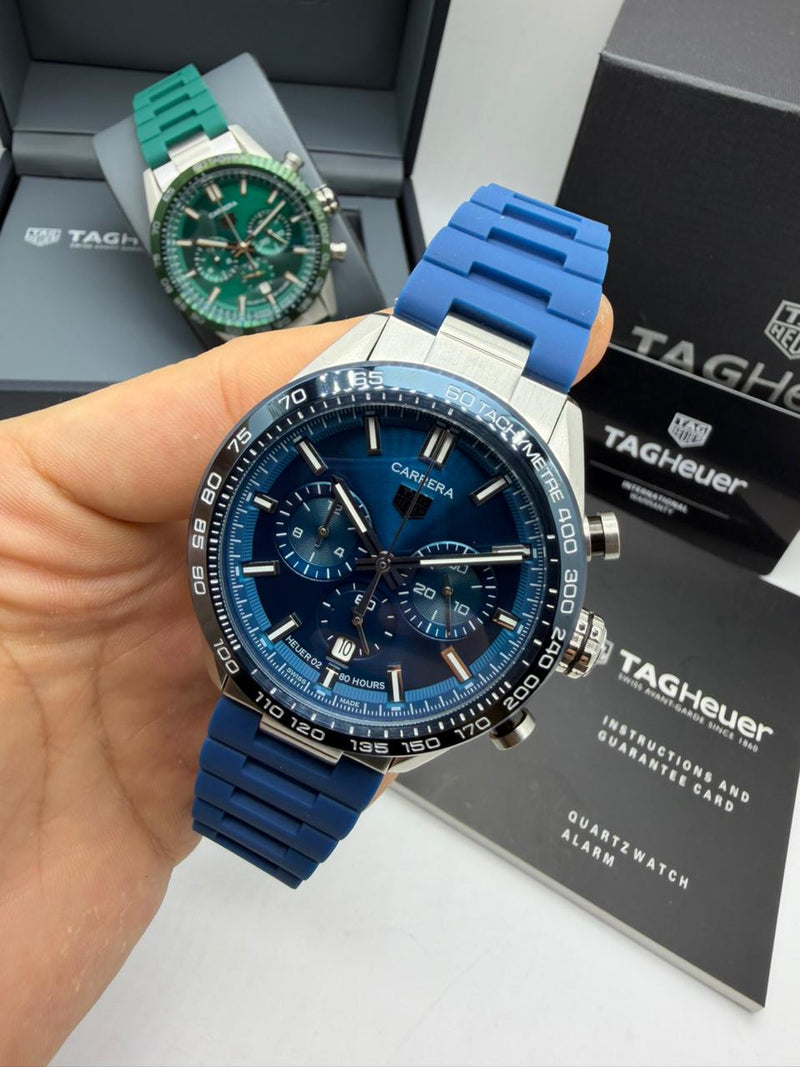 TAG Heuer Carrera – Cronógrafo Azul Borracha Azul