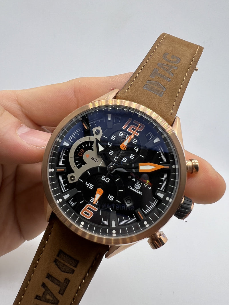 TAG Heuer Carrera – Heuer 02 Rose Gold Couro Laranja