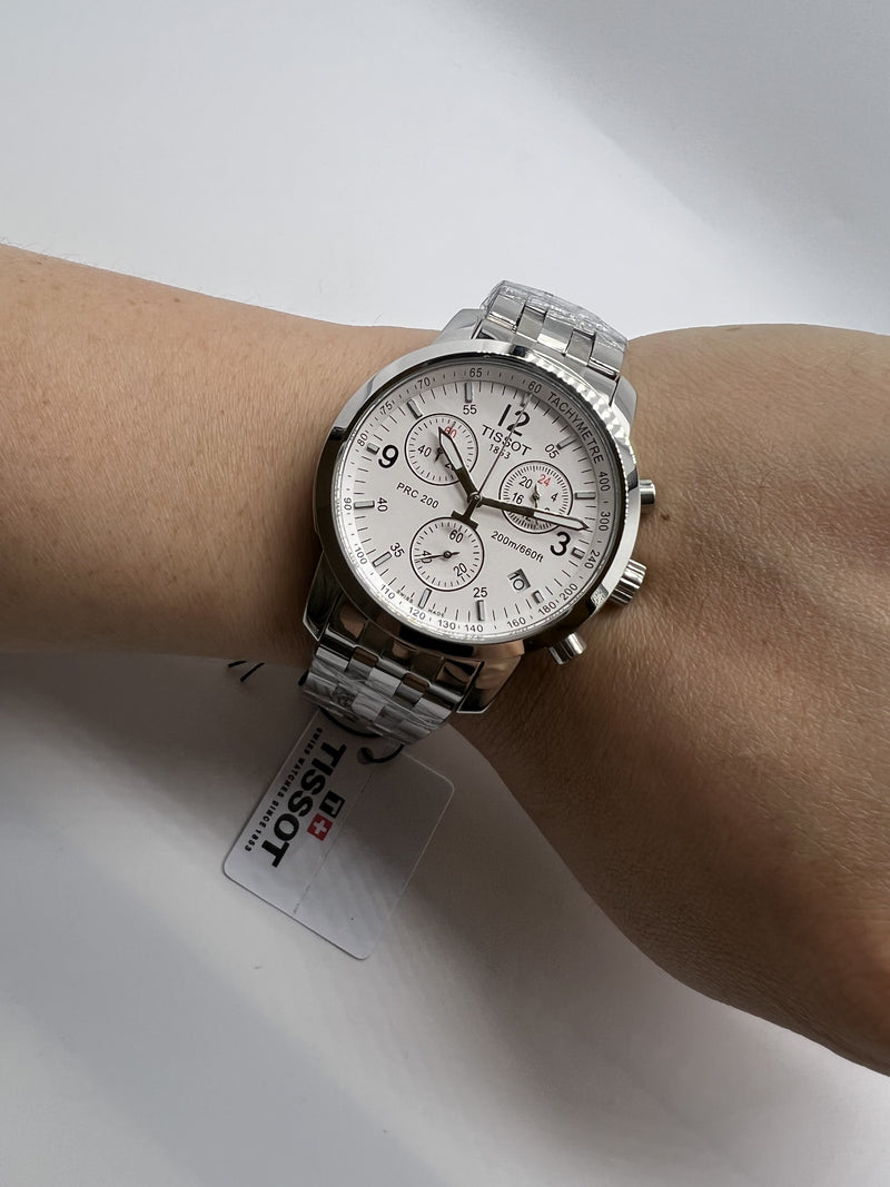 Tissot PRX – Cronógrafo Branco Aço